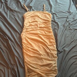 Forever 21 Ruched Mini Dress in Cream